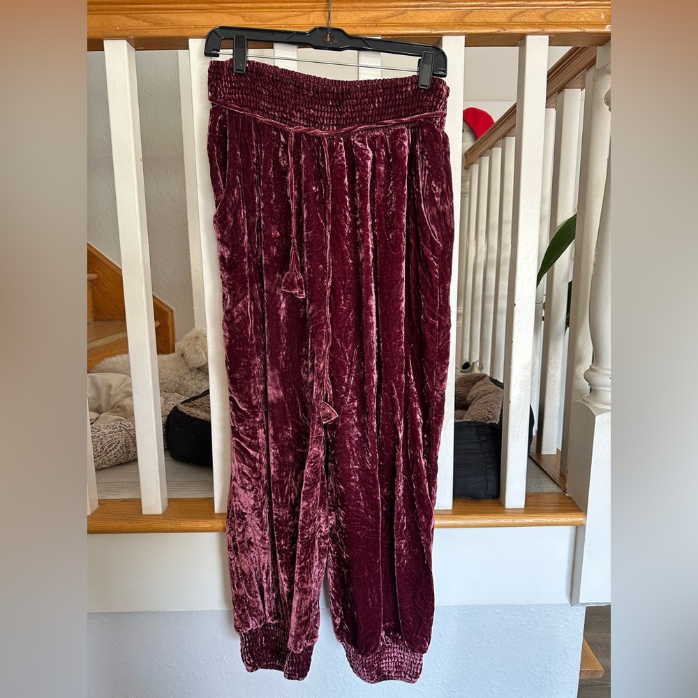 Anthropologie velvet harem pants